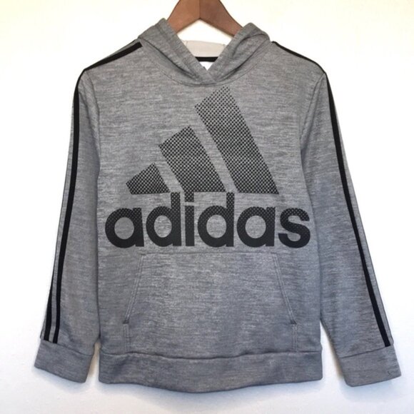 Adidas Gray Tech Fleece Lined Hoodie Large 14/16 - Picture 1 of 8